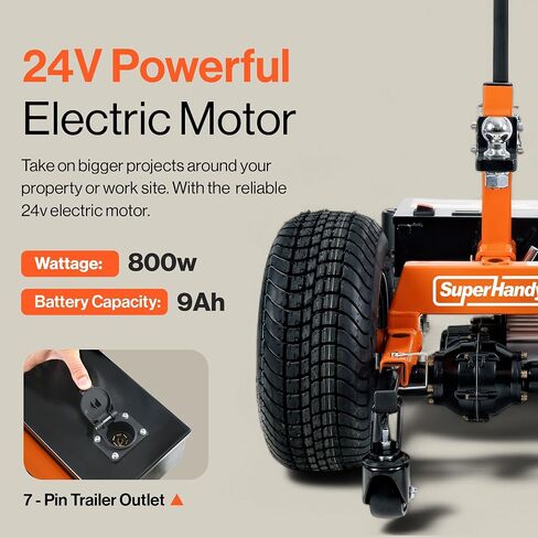 SuperHandy Electric Trailer Dolly – 24V 800W Heavy Duty Motor, 2" Ball Mount, Adjustable Thumb Throttle, Reverse/Drive Switch (3 Wheel, 2800 lb) in Kuwait