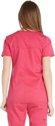 Dickies Essence Women Scrubs Top Mock Wrap مقاس كبير DK804، 5XL، باذنجاني in Saudi Arabia