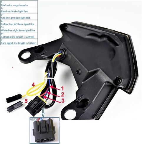ZX-6R Motorcycle Tail Light, LED Turn Signal Blinker Integrated Compatible with Ninja ZX6R ZX 6R Z800 2013-2016 Z125 Pro 2017-2024 TailLight Turn Signal Brake Lamp (Dark Smoke) in Kuwait