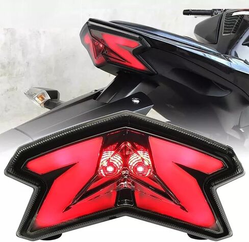 ZX-6R Motorcycle Tail Light, LED Turn Signal Blinker Integrated Compatible with Ninja ZX6R ZX 6R Z800 2013-2016 Z125 Pro 2017-2024 TailLight Turn Signal Brake Lamp (Dark Smoke) in Kuwait