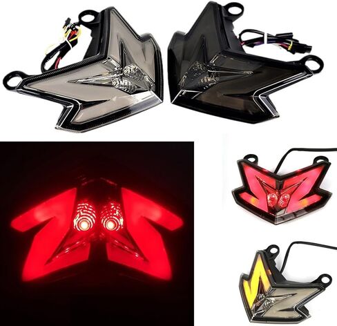 ZX-6R Motorcycle Tail Light, LED Turn Signal Blinker Integrated Compatible with Ninja ZX6R ZX 6R Z800 2013-2016 Z125 Pro 2017-2024 TailLight Turn Signal Brake Lamp (Dark Smoke) in Kuwait