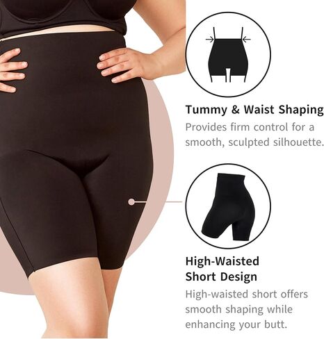 Women's High Waisted Shapewear Tummy Control Shorts - Seamless Body Shaper with Size Up Comfort in Saudi Arabia