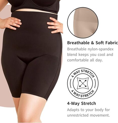 Women's High Waisted Shapewear Tummy Control Shorts - Seamless Body Shaper with Size Up Comfort in Saudi Arabia