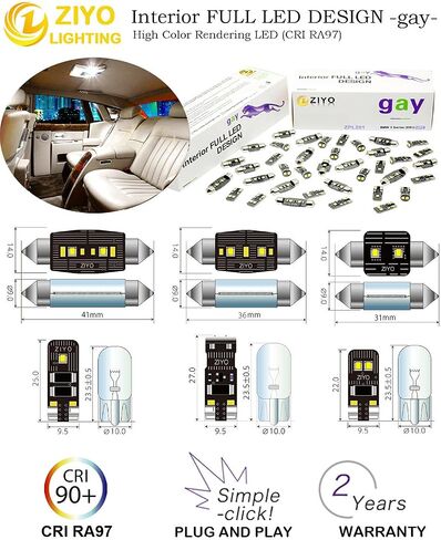 ZIYO LED Interior Light Kit Replacement for Chrysler 300 300c 2005-2019 + License Plate Light Bulbs, White Dome Lights Upgrade Error Free (Chrysler 300 2011-2019 (19 Bulbs)) in Saudi Arabia