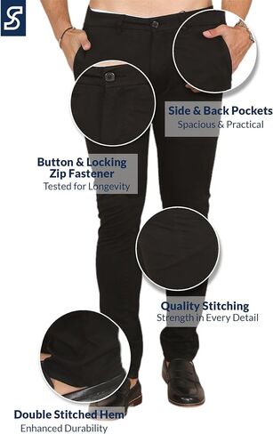 Soroor Skinny Fit Chinos Pants Men - Versatile Mens Chinos Pants for Work, Sleek Khaki Pants Men | Twill Cotton Mens Chino in Saudi Arabia