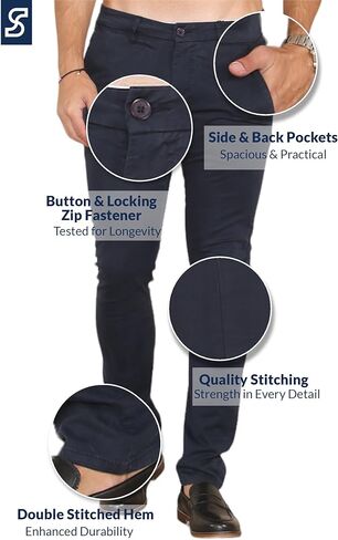 Soroor Skinny Fit Pant Pants Men - Mens Chinos Pants من أجل العمل ، سروال Khaki الأنيق الرجال | شينو من القطن الشنيع in Kuwait