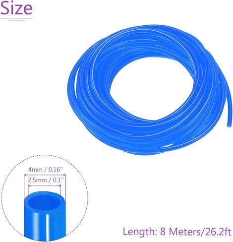 DMiotech 2.5mmx4mm Pneumatic Tubing, 8 Meters/26.2ft Air Compressor PU Line Hose Tube for Water Fluid Transfer, Transparent in Saudi Arabia