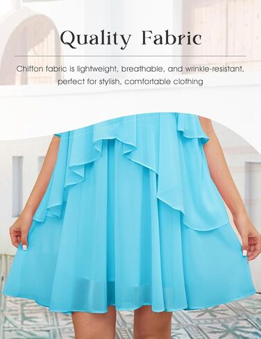 DRESSTELLS Women's Casual Halter Ruffle Tiered Dresses, Beach Wedding Cocktail Party Mini Sundress in Kuwait
