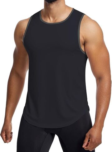 Mens Mesh Workout Tank Tops Muscle Sleeveless Fitness Tee Shirts Summer Dry Fit Gym Training T-Shirt Athletic Cloth in Kuwait