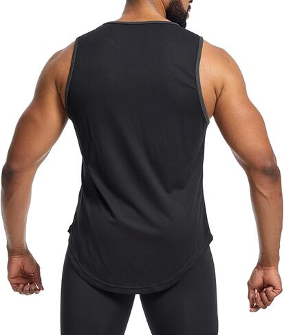 Mens Mesh Workout Tank Tops Muscle Sleeveless Fitness Tee Shirts Summer Dry Fit Gym Training T-Shirt Athletic Cloth in Kuwait