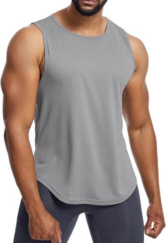 Mens Mesh Workout Tank Tops Muscle Sleeveless Fitness Tee Shirts Summer Dry Fit Gym Training T-Shirt Athletic Cloth in Saudi Arabia