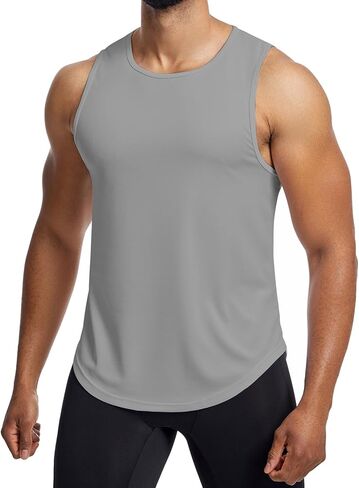 Mens Mesh Workout Tank Tops Muscle Sleeveless Fitness Tee Shirts Summer Dry Fit Gym Training T-Shirt Athletic Cloth in Saudi Arabia