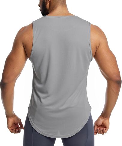 Mens Mesh Workout Tank Tops Muscle Sleeveless Fitness Tee Shirts Summer Dry Fit Gym Training T-Shirt Athletic Cloth in Saudi Arabia