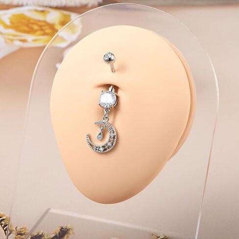 خاتم زر البطن - 14 جرام من الفولاذ المقاوم للصدأ حلقات البطن - حل حلقات زر البطن - زر ثقب زر Hypoallergenic - الفرس الحديد - تصميم فريد من نوعه مجوهرات ثقب السرة in Kuwait