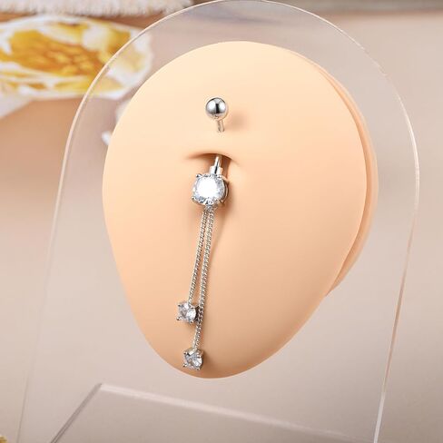 خاتم زر البطن - 14 جرام من الفولاذ المقاوم للصدأ حلقات البطن - حل حلقات زر البطن - زر ثقب زر Hypoallergenic - الفرس الحديد - تصميم فريد من نوعه مجوهرات ثقب السرة in Kuwait