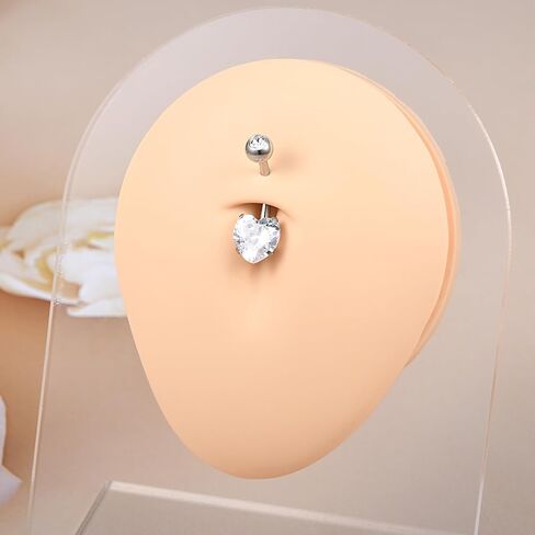 خاتم زر البطن - 14 جرام من الفولاذ المقاوم للصدأ حلقات البطن - حل حلقات زر البطن - زر ثقب زر Hypoallergenic - الفرس الحديد - تصميم فريد من نوعه مجوهرات ثقب السرة in Kuwait