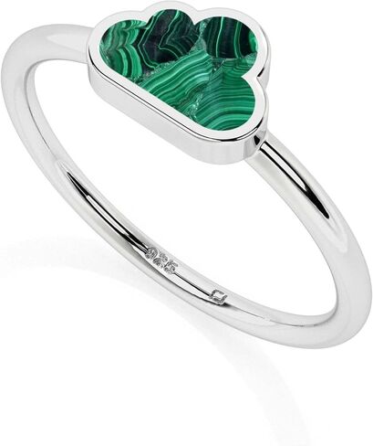 Cloud Shape Natural Gemstone Stackable Ring for Women in Sterling Silver, Birthstone Jewelry Gifts for Her Birthday, Anniversary, Christmas (Bezel-Set) in Saudi Arabia