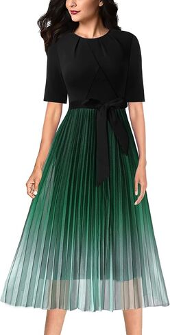 VFSHOW WOMENS NELOANT PATCHOWANT BONTER BOSTRENT OFFICE Party Party Pressed A-Line Midi Dress in Kuwait