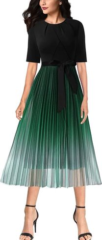 VFSHOW WOMENS NELOANT PATCHOWANT BONTER BOSTRENT OFFICE Party Party Pressed A-Line Midi Dress in Kuwait