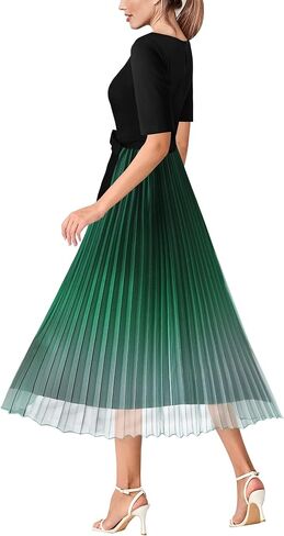 VFSHOW WOMENS NELOANT PATCHOWANT BONTER BOSTRENT OFFICE Party Party Pressed A-Line Midi Dress in Kuwait