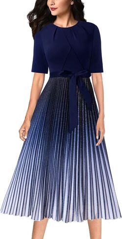 VFSHOW WOMENS NELOANT PATCHOWANT BONTER BOSTRENT OFFICE Party Party Pressed A-Line Midi Dress in Kuwait