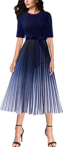 VFSHOW WOMENS NELOANT PATCHOWANT BONTER BOSTRENT OFFICE Party Party Pressed A-Line Midi Dress in Kuwait