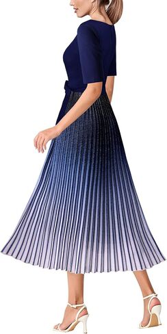 VFSHOW WOMENS NELOANT PATCHOWANT BONTER BOSTRENT OFFICE Party Party Pressed A-Line Midi Dress in Kuwait