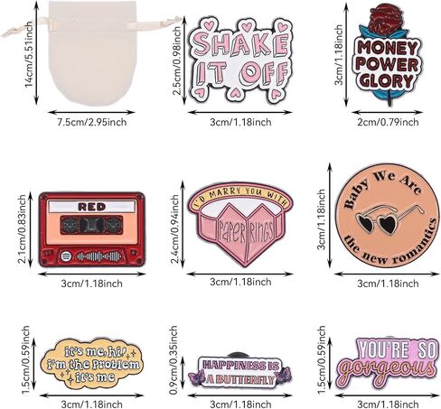 beyonday Creative Singer Enamel Pins with Velvet Bag, Lyrics Album Inspired Pins for Fans Concert Friendship Brooch Music Lapel Pins on Backpacks Clothes Jeans Hats Gifts for Enthusiasts Women Adults in Saudi Arabia