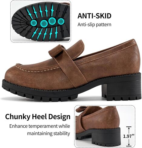 HARENCE Platform Loafers for Women Dressy: Casual Comfortable Slip On Chunky Loafer Walking Penny Work Business Office Shoes in Saudi Arabia