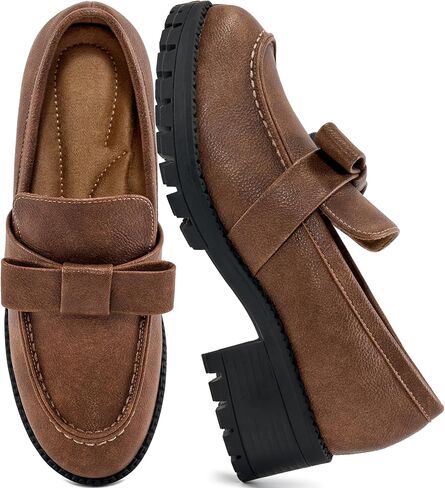 HARENCE Platform Loafers for Women Dressy: Casual Comfortable Slip On Chunky Loafer Walking Penny Work Business Office Shoes in Saudi Arabia