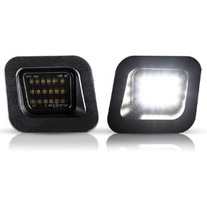 Bestview LED License Plate Light Lamp with Black Housing 6000K White Bulbs Clip Retainer Socket For 2003-2018 Dodge RAM 1500 2500 3500 Pickup Truck Tag Lights Assembly Replacement,2pcs