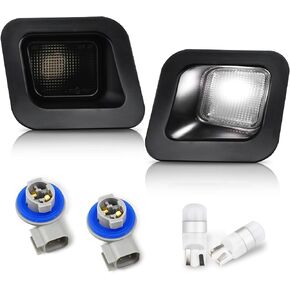 Bestview LED License Plate Light Lamp with Black Housing 6000K White Bulbs Clip Retainer Socket For 2003-2018 Dodge RAM 1500 2500 3500 Pickup Truck Tag Lights Assembly Replacement,2pcs