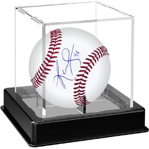 Taeku Baseball Display Case تذكارات Arcylic Cube Softball Box حامل محمي من الأشعة فوق البنفسجية حامل عرض واضح لحالات البيسبول البيسبول التنس الرياضية تخزين الكرة (1 قطعة)