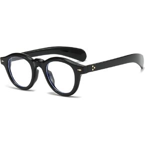 Round Blue Light Blocking Glasses for Men Women Retro Circle Computer Glasses Fashion Thick Frame Eyeglasses