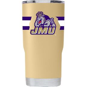 Gametime Sidekicks James Madison University Dukes Stainless Steel Tumbler Drinkware 20oz - Insulated Water Bottle Tumbler - Copper-Lined, Vacuum Double Wall Maximum Temperature Efficiency