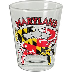 GLMD12 Shot Glass Maryland Crab Flag