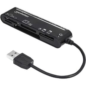 Manhattan USB 2.0 Card Reader / Writer – with 5 Flash Memory Card Slots, Supports 79 Memory Card Formats, 480 Mbps Data Transfer Speed – Compatible with Windows & Mac – 3 Yr Mfg Warranty - 101998 in Saudi Arabia