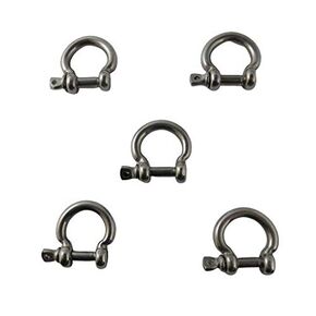 US STAINLESS 5 Pieces Stainless Steel 316 Type E Bow Shackle 5/32" (4mm) Marine Grade
