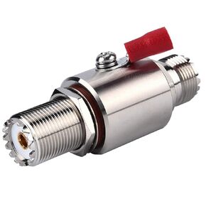 UHF Coaxial Lightning Arrestor PL-259 Lightning Surge Protector PL259 Socket (UHF Female) to SO239 Socket (UHF Female) Bulkhead for CB Radio, HAM Radio Gear, 2-Way Base Stations