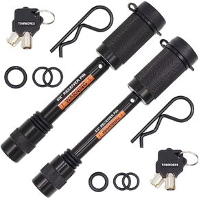 79692 Keyed Alike Black Trailer Hitch Lock Set, 5/8-Inch and 1/2-Inch Pin Diameter, Fits Class I/II/III/IV Hitches
