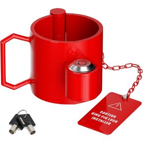 5th Wheel King Pin Lock, Heavy-Duty Steel Solid Steel 5th Wheel Hitch Lock Anti Theft Kingpin Lock for RVs, Container Trailers and Campers with Red Handles Warning Tag in Kuwait