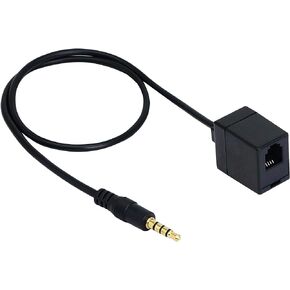 SinLoon RJ9 to 3.5mm Telephone Adapter Cable Female RJ9 Headset to Male 3.5mm Cell Phone Adapter - Convert RJ9 Headphone to Smartphones Most Android Cellphone with 3.5mm Headphone Jack(3.5 RJ9)