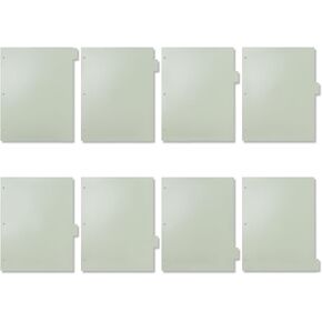 Koqye Dividers for 3 Ring Binder, 1/8 Cut Tabs, Green Plastic 3 Hole Pouch Dividers, Insertable 3 Ring Binder Dividers Sheet Protectors (Tender Greens-1 Set)