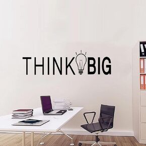 SEATUNE Wall Stickers for Bedroom, Teamwork Wall Decal, Quotes Inspirational Positive Motivational Office School Classroom College, Yoga Sports Exercise Football Vinyl Art Decor Home, Think Big 25"X7"
