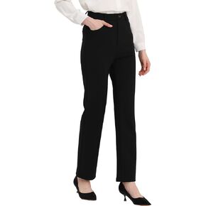 Allegra K Work Pants for Women's High Waist Straight Slacks Yoga Stretch Business Work Trousers