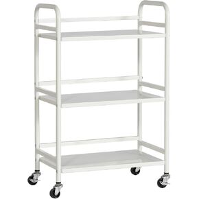 DCLRN 3 Tier Rolling Cart,Storage Organizer Cart,Multifunctional Storage Shelves,Rolling Metal Organization Cart with Handle and Lockable Wheels,for Home,Office,Kitchen,Bathroom(Black)