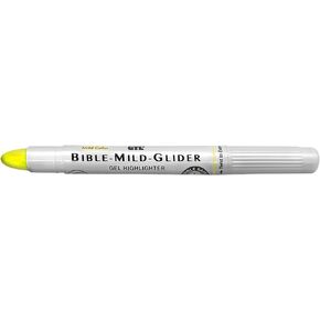 G.T. Luscombe Company, Inc. Bible Mild-Glider Gel Highlighter, Bible Study, No Bleed Solid, No Smearing or Fading, Long Lasting, Translucent Color Dry Marker, Mild Yellow