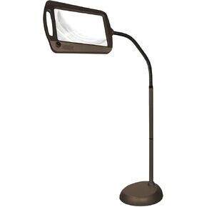 402039-55 Full Page 8 x 10 Inch Magnifier LED Illuminated Floor Lamp, Gold