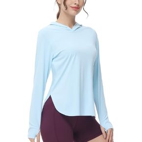 MIER Womens UPF 50+ Sun Protection Hoodie Shirts SPF Long Sleeve Dry Fit Athletic Running Hiking Fishing UV T-Shirt Tops