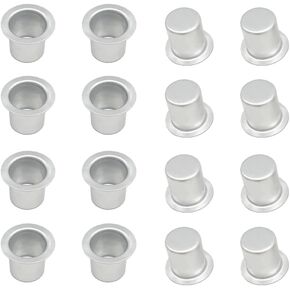 25 Pcs Metal Candle Cups Holders Candlestick Liners Inserts Holder Prevents from Wax Dripping for Lamp or Candle Making